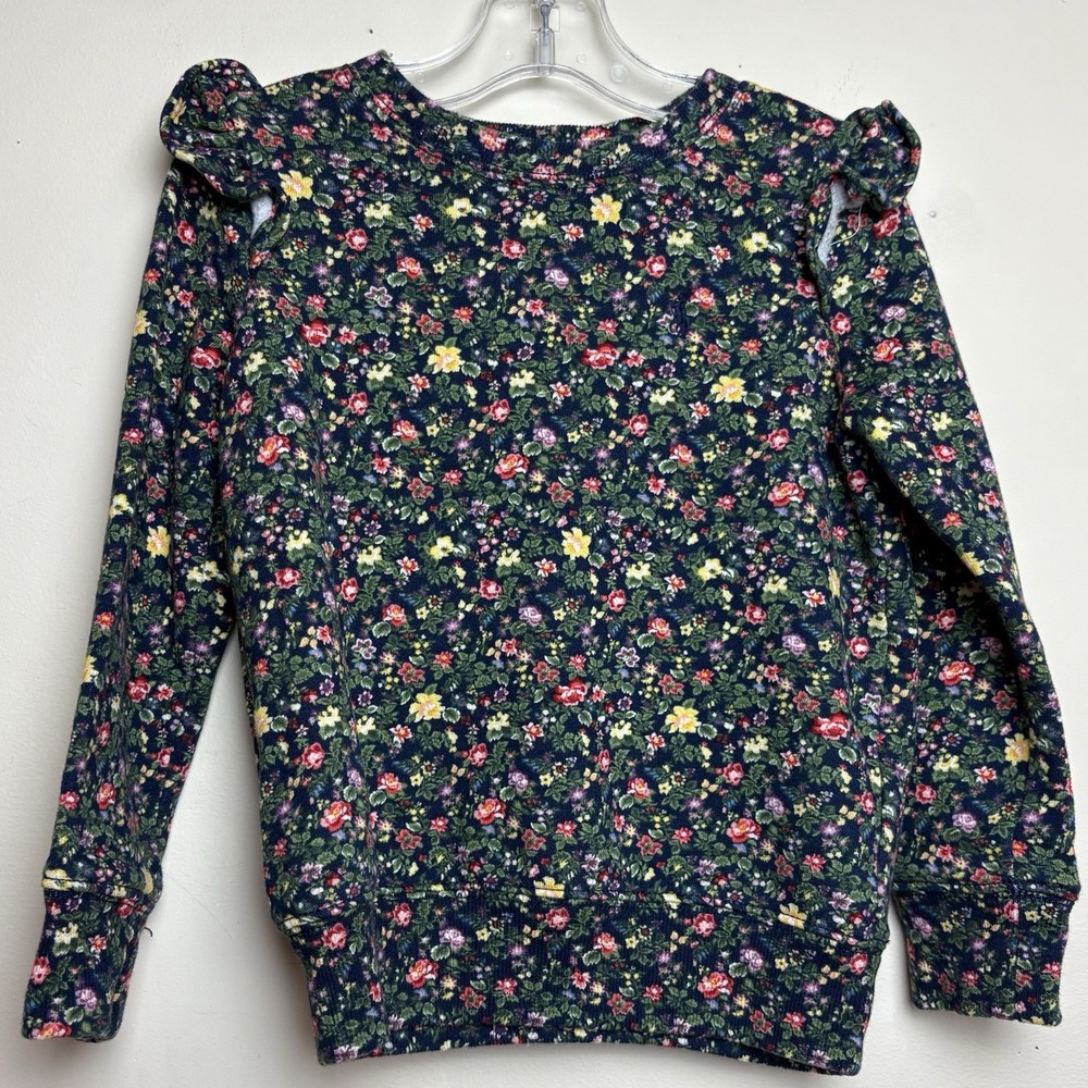 Polo Ralph Lauren Floral Ruffled Fleece Sweatshirt Girls Size 4T